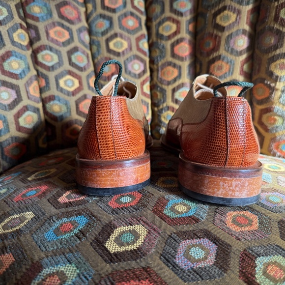 David Eden Teju lizard "TWIST" spectators men's 9 caramel/bone + box, bag, trees - Picture 7 of 14